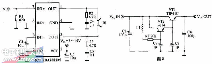 用TDA2822M设计的小功率有源音箱  第1张