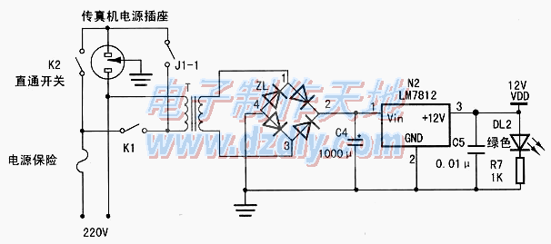 实用方便的传真机电源控制电路  第2张