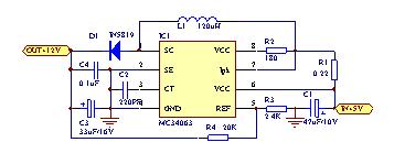用MC34063做的单片机12伏编程电源  第1张
