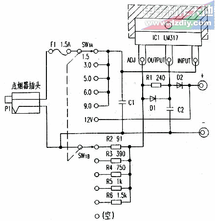 车用电源1.5V-12V六档转换器  第1张