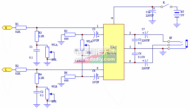 TA7376制作超级广场效果的耳机放大器  第1张