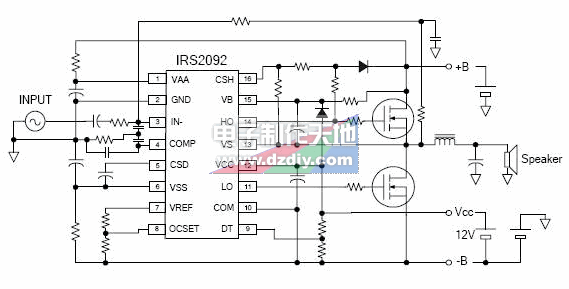 IRS2092集成电路制作D类功率放大器的注意事项  第2张