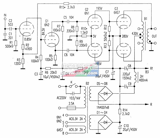 6AS7电子管功放  第1张