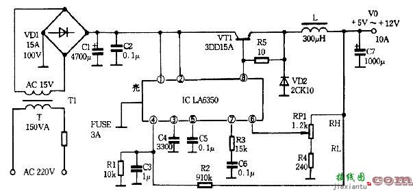 3DD15和LA6350制作大功率开关稳压电源  第1张