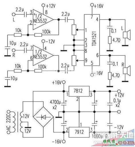 用TDA1521制作的小型功放及音箱  第1张