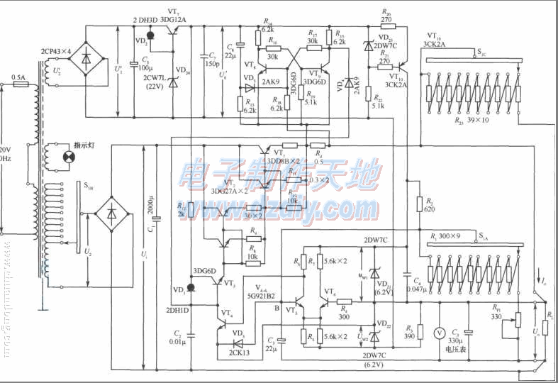 一款大功率稳压电源古老电路  第1张