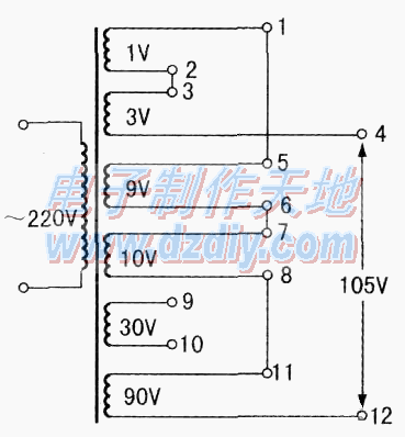 方便适用的多电压变压器  第2张
