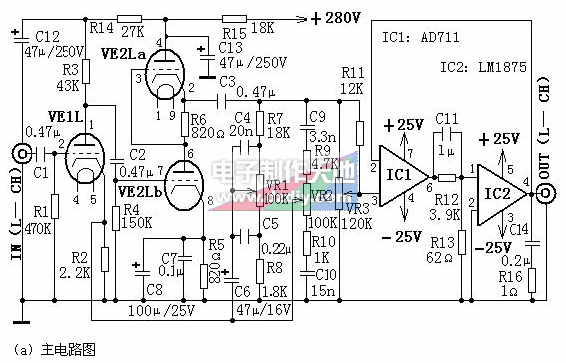 带有音调控制的混合式25W.Hi-Fi功放  第1张