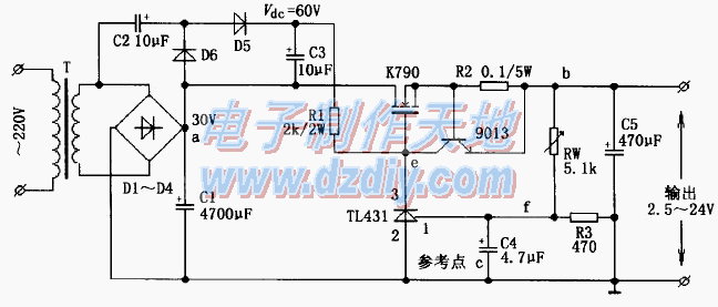 2.5～24V连续可调稳压电源  第1张