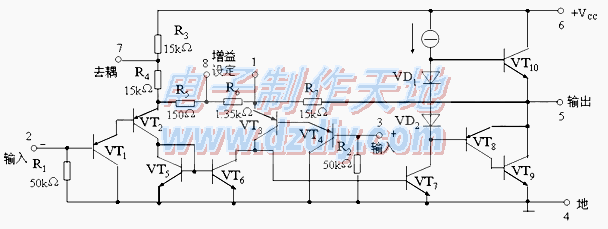 LM386内部电路图和外部接线图  第1张