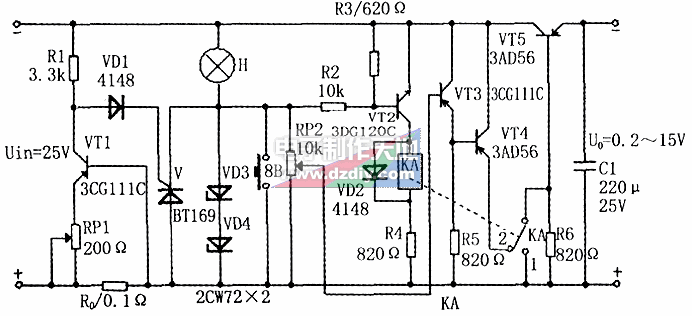 需要手动恢复工作的可调稳压电路  第1张