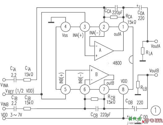 LM4800双声道290mW立体声耳机音频放大器IC电路特点及应用原理图介绍  第1张