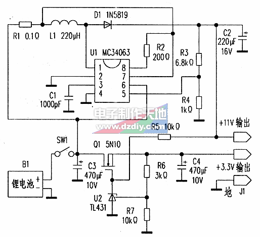 单锂电寻星仪电源电路  第1张