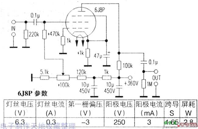 6J8P帘栅极输入胆前级  第1张