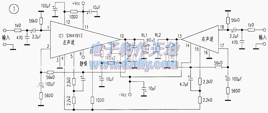 STK4191 Ⅱ50W+50W功放  第1张