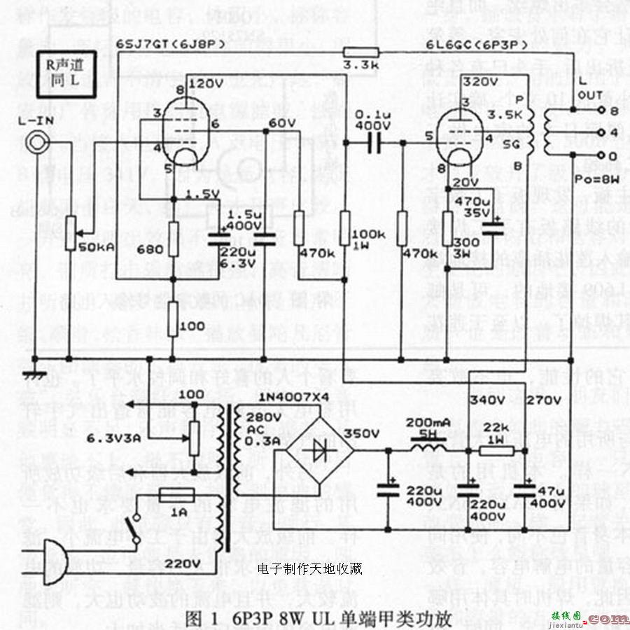 6P3P电子管功率放大器电路  第1张