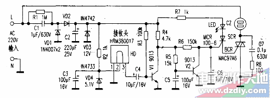 用可控硅制作的红外遥控开关电路  第2张