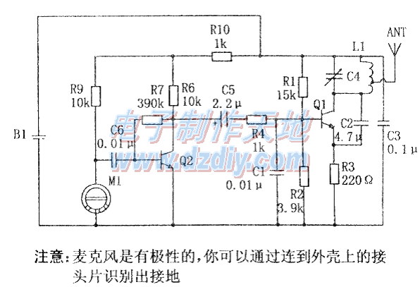 灵敏度高,功率小的FM发射机  第1张