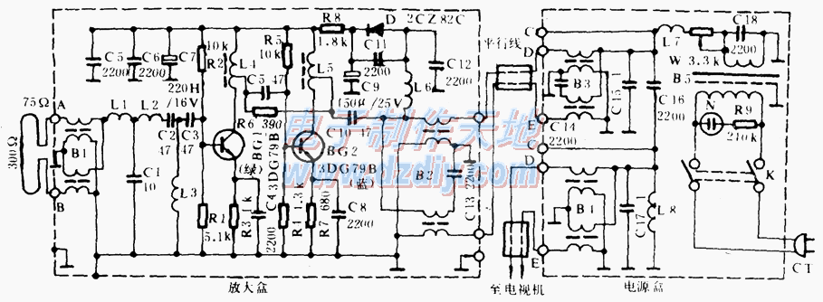 S903型天线放大器电路图  第1张