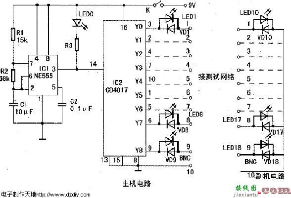 用CD4017做网线测试器  第1张