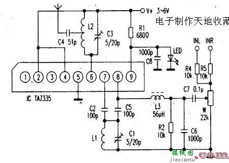 用TA7335集成块制作的调频发射电路  第1张