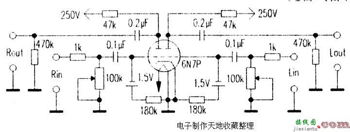 6N7P胆电路前级  第1张