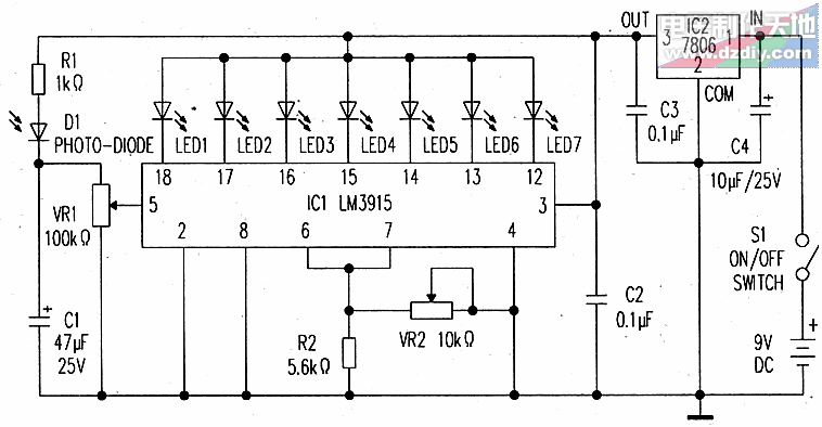 使用LM3915比较器制作光强度测量表  第1张