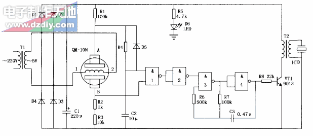 用与非门CD4011制作煤气泄漏报警器  第1张