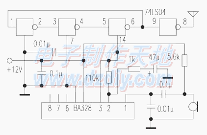 用74LS04与非门电路制作调频无线话筒  第1张