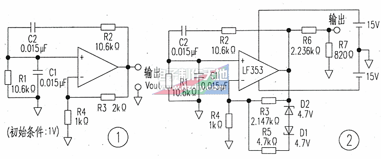 LF353运放构成振荡电路  第1张