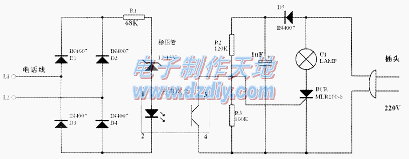 用光耦制作电话照明灯  第1张