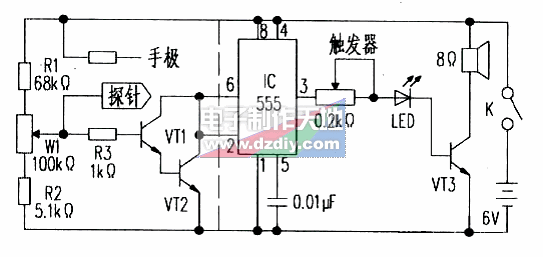 NE555制作简单实用的穴位探测仪  第1张