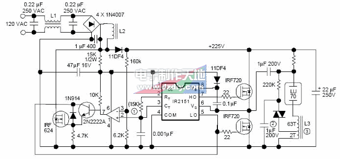 IR2151金卤灯电子镇流器电路  第1张