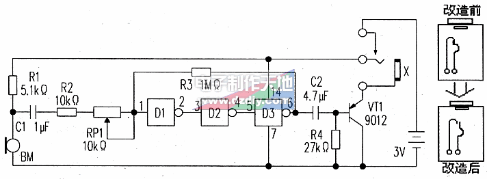 CD4069 CMOS门电路制作助听器  第1张