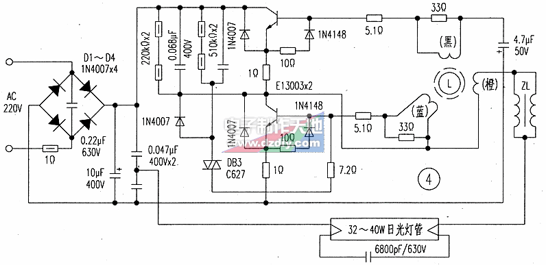 常用照明灯具的电子镇流器电路资料  第4张