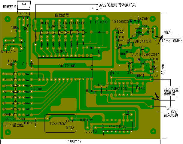 八位150MHz数字频率计的制作  第6张