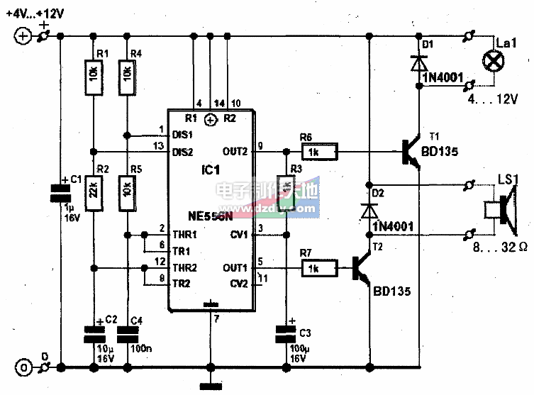 NE556警察汽笛声音发生器  第1张