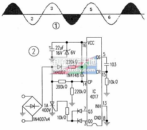 CD4017鱼缸增氧泵控制电路  第1张