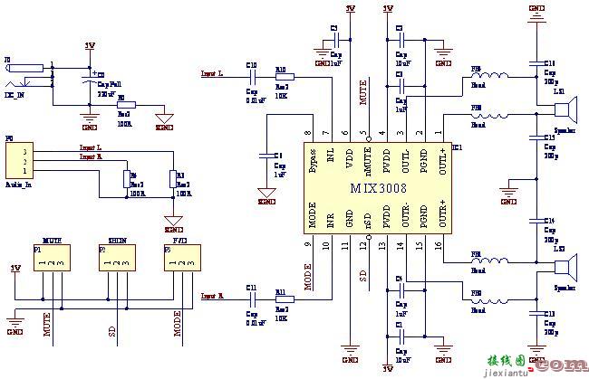 MIX3008 F类音频功率放大器应用参考  第1张