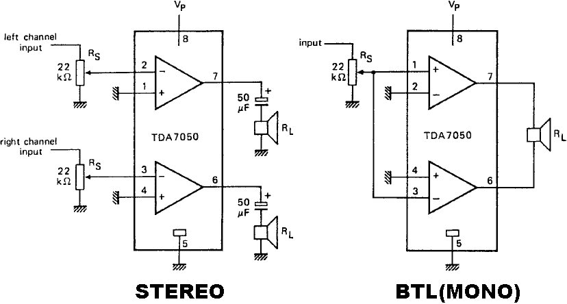 TDA7050音频功率放大器IC性能特点及应用说明  第1张