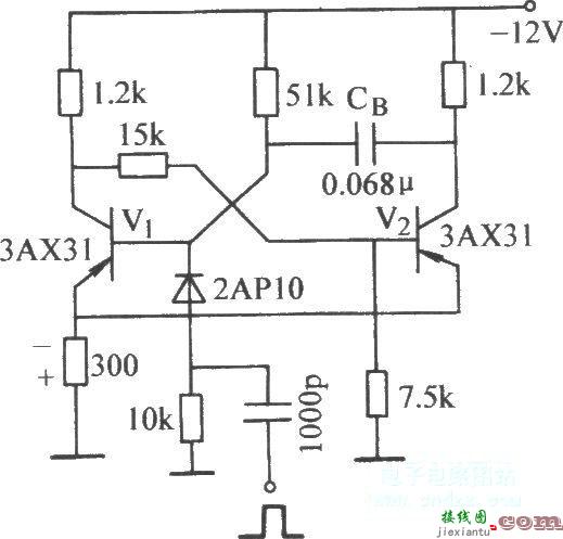 具有自给偏置的单稳态电路  第1张