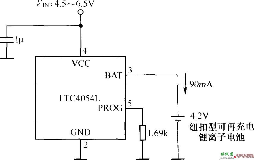 纽扣型可再充电锂离子电池充电电路  第1张