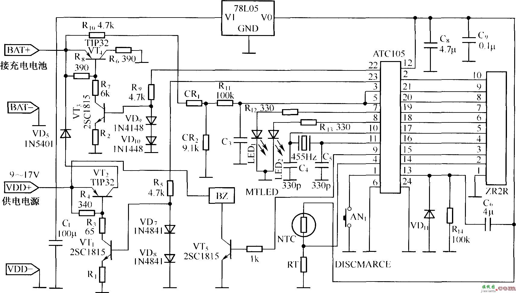 由ATCl05构成的充电器实用电路  第1张