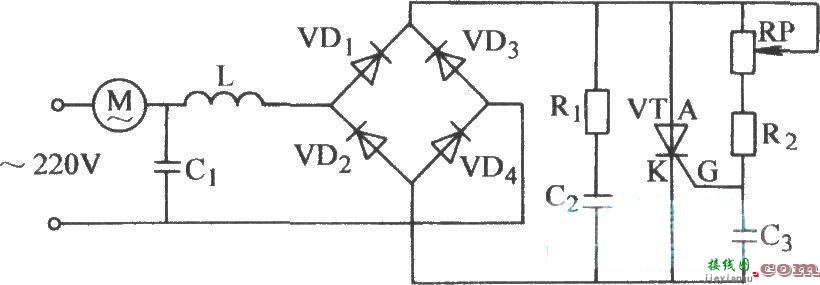 普通晶闸管无级调压电路  第1张