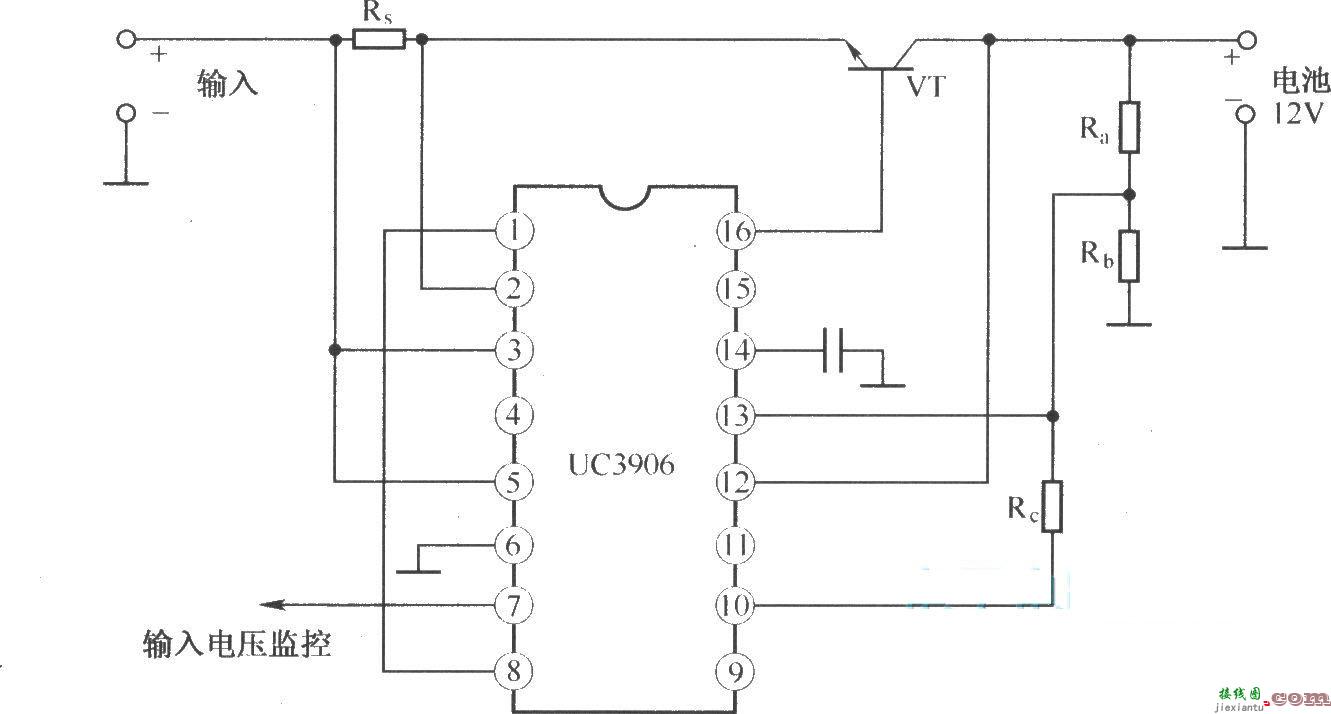 利用UC3906构成的双电平浮充充电器的基本电路  第1张