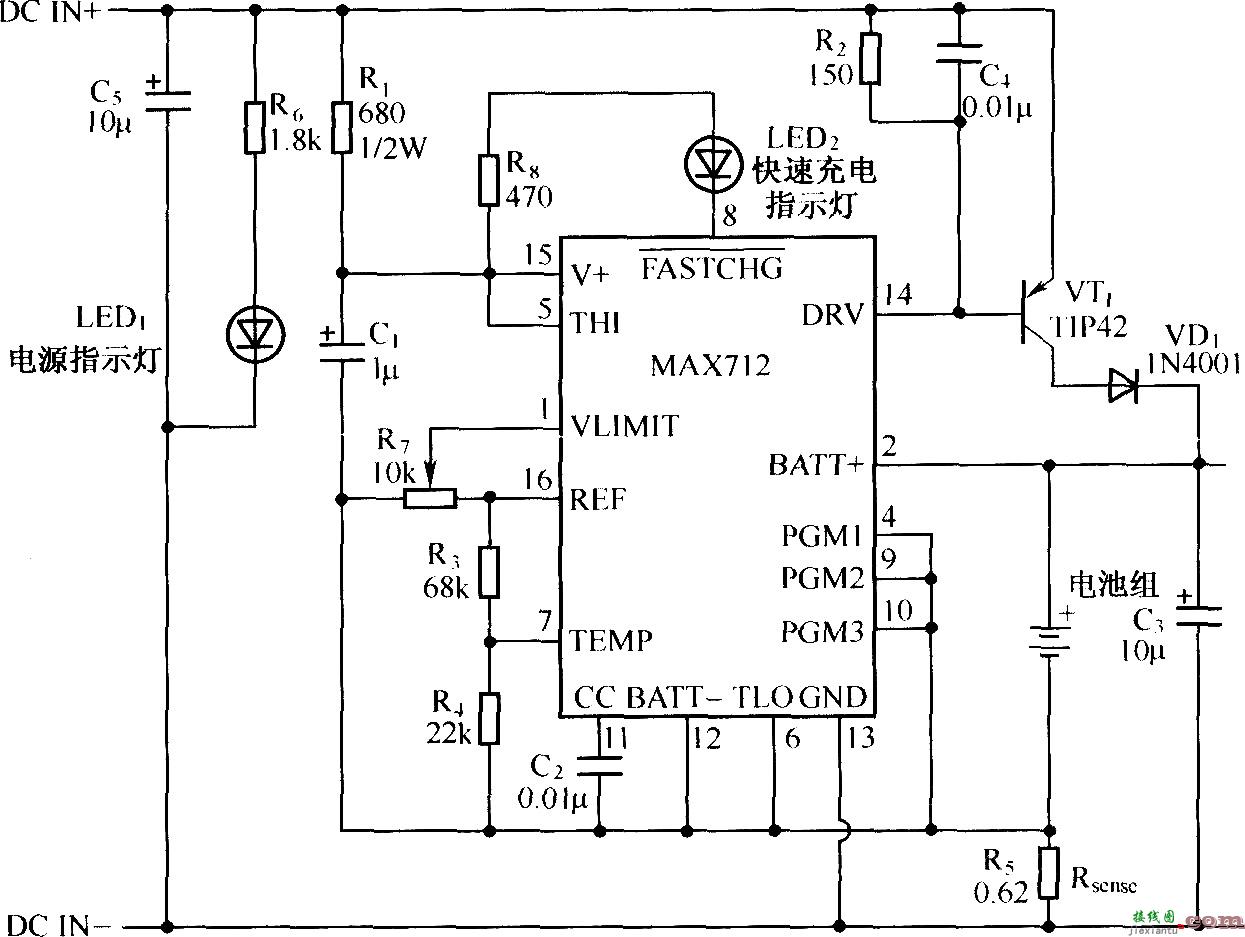 MAX712应用电路(充电电路)  第1张