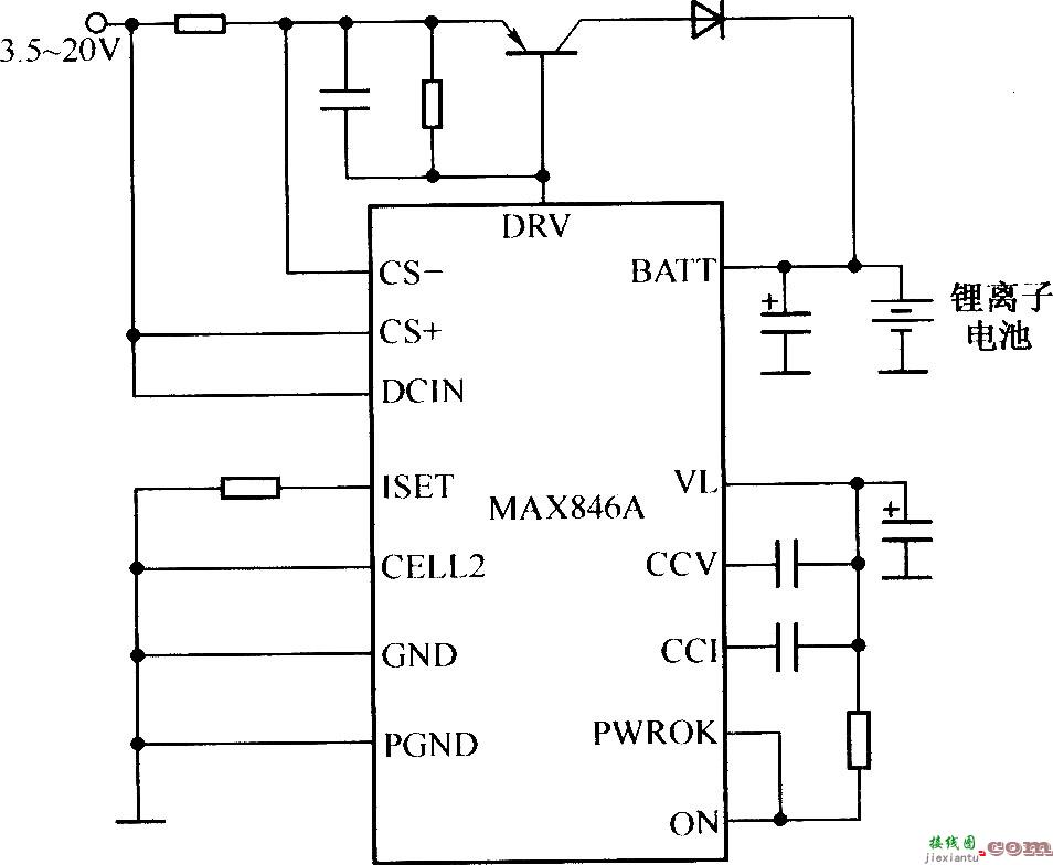 MAX846A最典型的应用电路(充电电路)  第1张