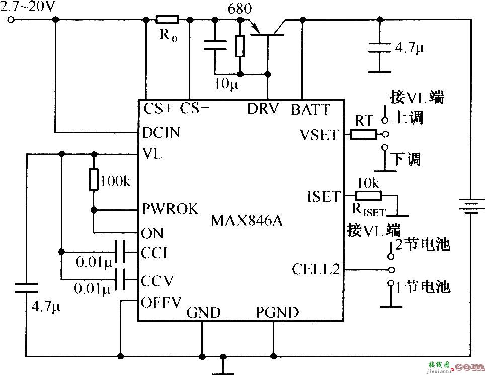 由MAX846A构成的实用锂离子电池充电器电路  第1张