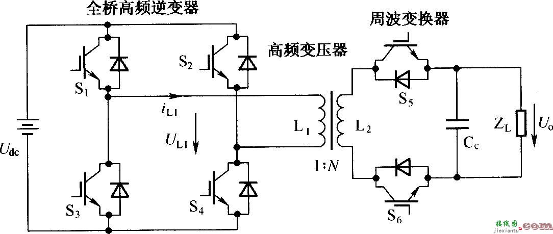 全桥电流源高频链逆器的拓扑结构  第1张