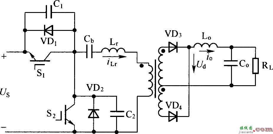 半桥不对称PWM控制变换器主电路图  第1张